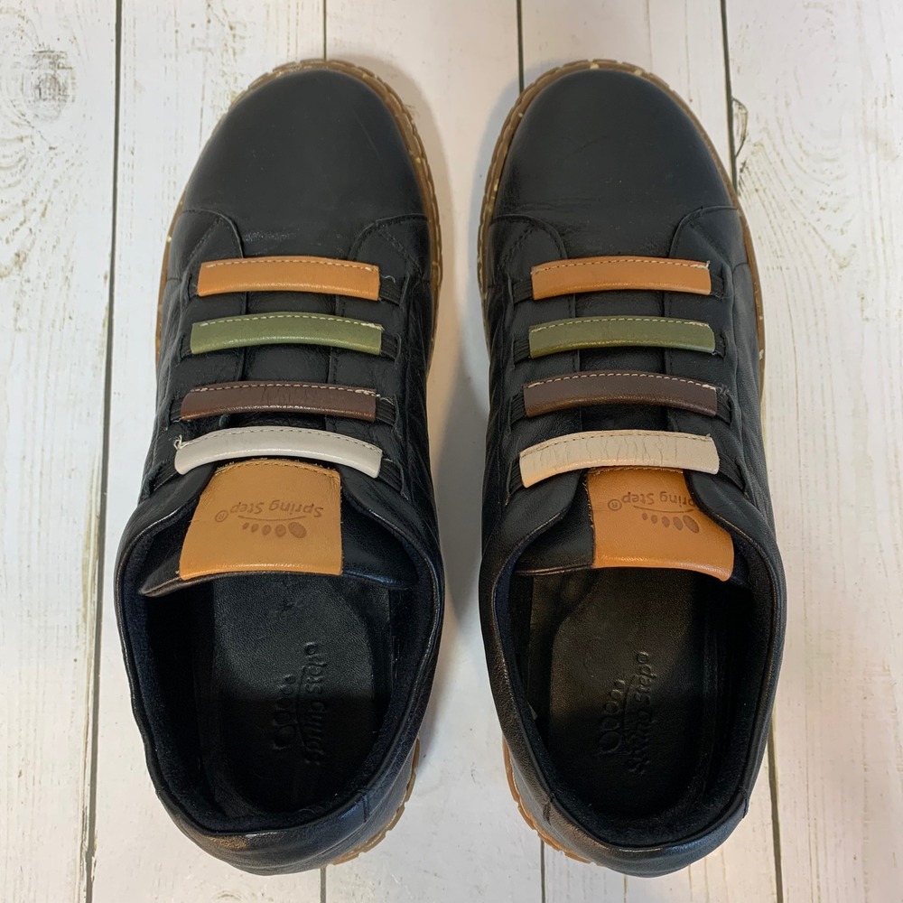 Spring Step Rugby Slip-On Black Leather Sneakers Women's Size 8.5/39 - Picture 10 of 10